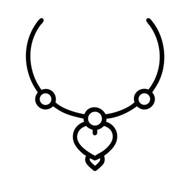 Kalp kolyesi gerdanlık çizgisi resim simgesi minimum tasarım