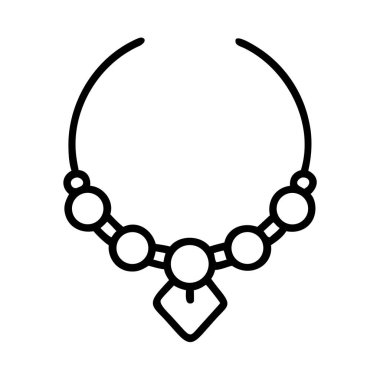 Merkezi kolyesi olan bir kolyenin taslak simgesi.