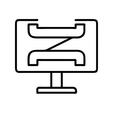 Soyut ortam çalma simgesi simgesine sahip bilgisayar monitörü