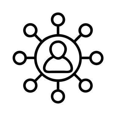 Bir bireyler ağına bağlı merkezi kullanıcı simgesi