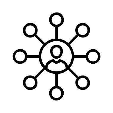 Dijital sosyal ağ kullanıcı bağlantısı simgesi grafiği