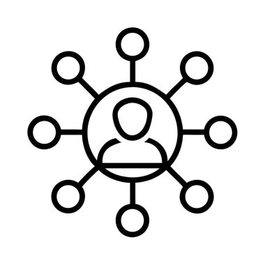 Kullanıcı ağı bağlantıları ve sosyal hub konsept simgesi