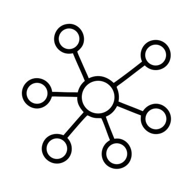 Bağlantı tasarımlı merkezileştirilmiş ağ hub simgesi