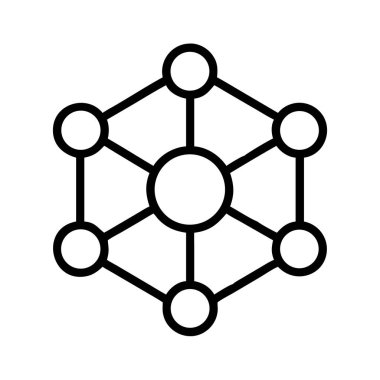 Birbirine bağlı soyut çember ağ diyagramı simgesi