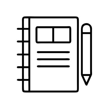 Eğitim ihtiyaçları için dizüstü bilgisayar ve kalem simgesi.