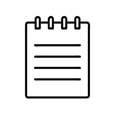 Yöneten bir not defteri ya da not kağıdının basit satır resim simgesi