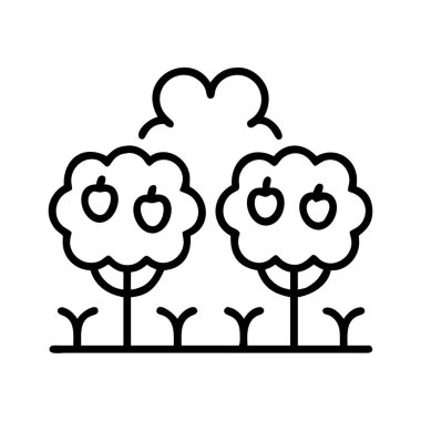 Birbirine bağlı iki elma ağacının ana simgesi