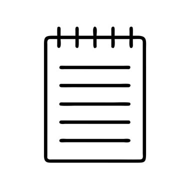 Sarmal bağlantılı not defteri ya da dizüstü bilgisayarın basit satır resim simgesi