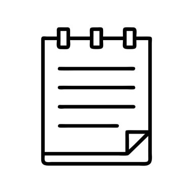 Sayfa ve katlanmış köşeli basit satır not defteri simgesi