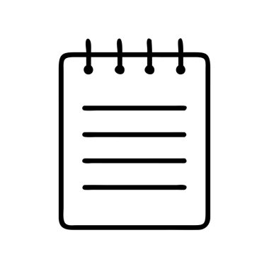 Çizgileri olan spiral bağlantılı not defterinin minimalist çizgi simgesi