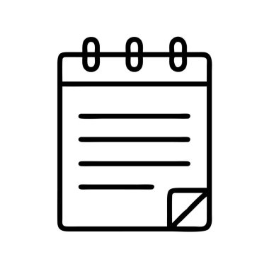 Zamanlama için satırlı sayfaları olan not takvimi simgesi