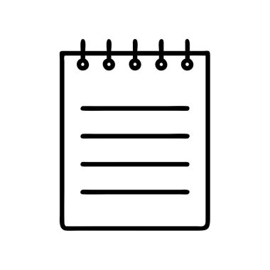 Basit satır sanatı sarmal defter vektör simgesi izole