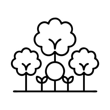 Minimalist orman ağaçları sanat ikonu grafiği çiziyor