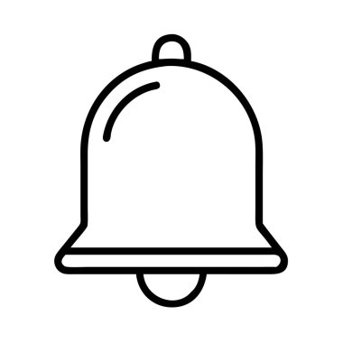 Çan uyarı ana hatlı vektör simgesi tasarımı