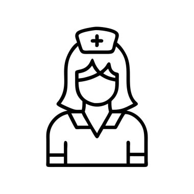 Kadın hemşire profesyonel sağlık çalışanı vektör simgesi