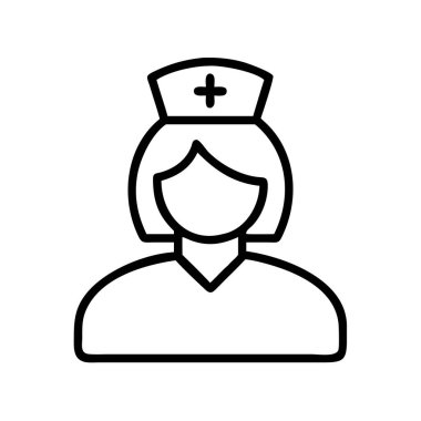 Şapkasında tıbbi haç sembolü olan hemşire mesleği simgesi
