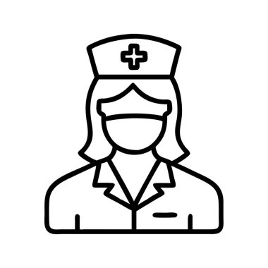 Hemşire Avatar ikonu, sağlık çalışanı illüstrasyonu