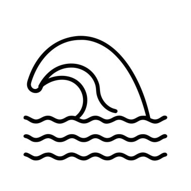 Minimalist okyanus dalgası sanat simgesi grafik tasarımı
