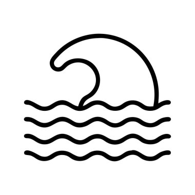 Minimalist deniz sörfü dalga ikonu basit su grafiği