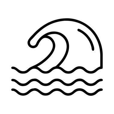 Akan su hatları ile okyanus dalgalarının cesur ana simgesi