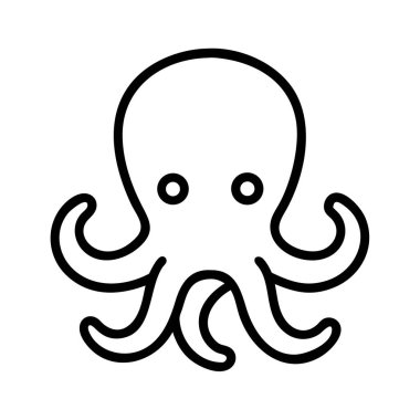 Çizgi film ahtapot simgesi basit deniz yaratığı
