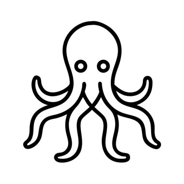 Stylize ahtapot simgesi, deniz hayvanı çizgisi grafik