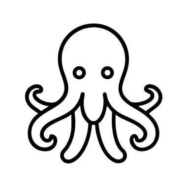 Okyanus ahtapotu basit çizgi simgesini biçimlendirdi