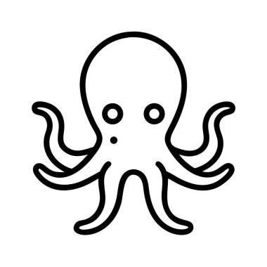 Ahtapot deniz yaratığı simgesinin ana hatlarını çiz