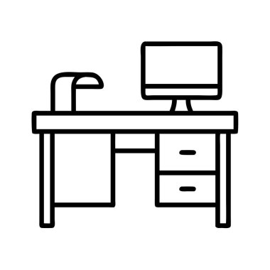 Bilgisayar lambası ile ofis masasında çalış