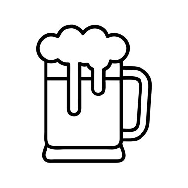Bira bardağı simgesi, köpük dolu basit bir sanat eseri.