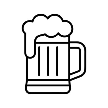 Köpüklü bira bardağı içeceğinin stilize edilmiş sanat simgesi