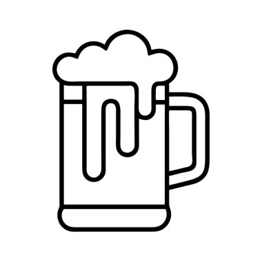 Bir bira bardağının köpüklü vektör satırı simgesi