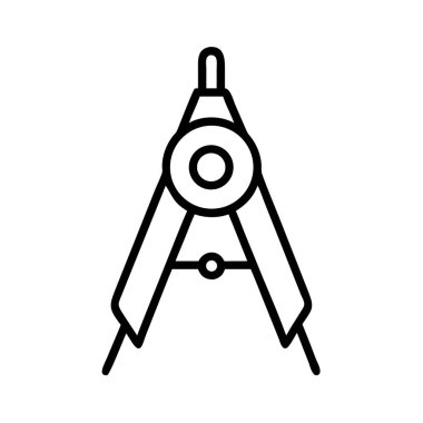 Sanat tasarımı için Geometri pusulası çizim aracı ana hatları simgesi.