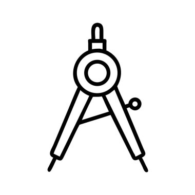 Klasik geometri pusula ana hatlı grafik simgesi çizer