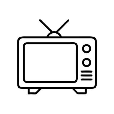 Anten eski medya aygıtına sahip Retro televizyon simgesi