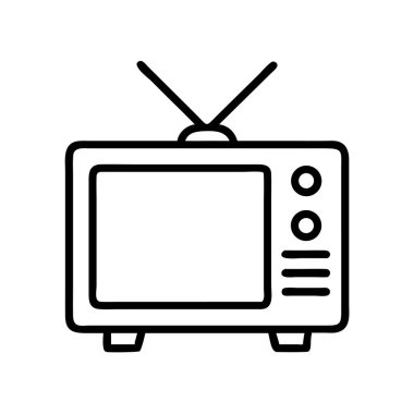Anten tasarımlı klasik retro televizyon seti simgesi