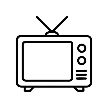 Tavşan kulağı antenli eski moda televizyon ikonu