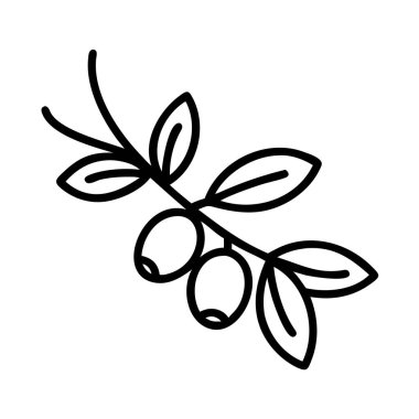 Bir zeytin dalının minimalist çizgisi çizimi