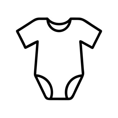 Bebek giysisi taslak ikonu, bebek tulumu giysisi