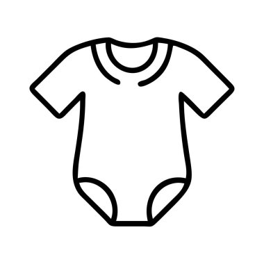 Bebek giysisi ikonu, bebek giyimi ana hatları sembolü..