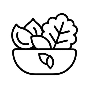 Sağlıklı yeşil çizgili basit bir salata kasesi.