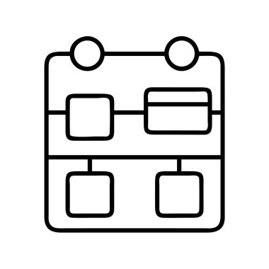 Birbirine bağlı sistemi temsil eden basit diyagram simgesi