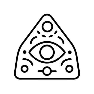 Okült ruhani planchette simgesi ve her şeyi gören göz