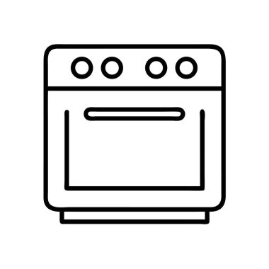 Mutfak elektrikli fırın hattı ikon vektör çizimi