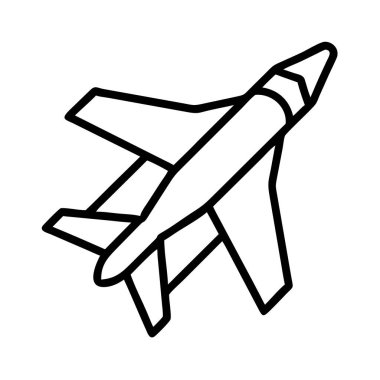 Uçuş ve havacılık için jet uçağı çizgisi resim simgesi.