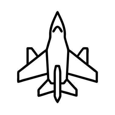 Askeri savaş uçağı ana hatları simge tasarım elementi