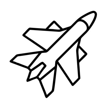 Hava Kuvvetleri savaş uçağı simgesi basit vektör tasarımı