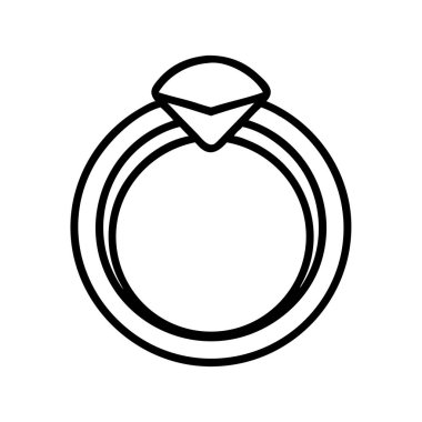 Düğün ve nişan için elmas yüzük taslak simgesi
