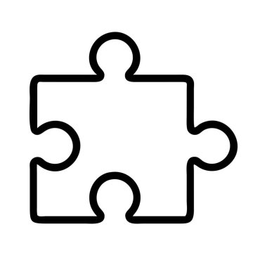 Bulmaca parçası ana hatları simgesi temiz izole edildi