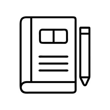 Akademik öğrenim için minimalist kitap ve kalem simgesi